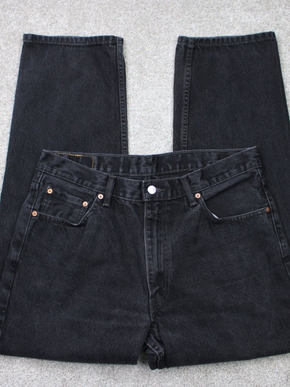 Levi's 550 Jeans Mens 36x32 Black Relaxed Fit 100% Cotton 5-Pocket Denim Y2K